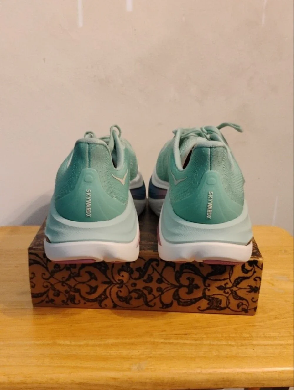 Hoka Women's Mint Green and Pink Athletic Shoes